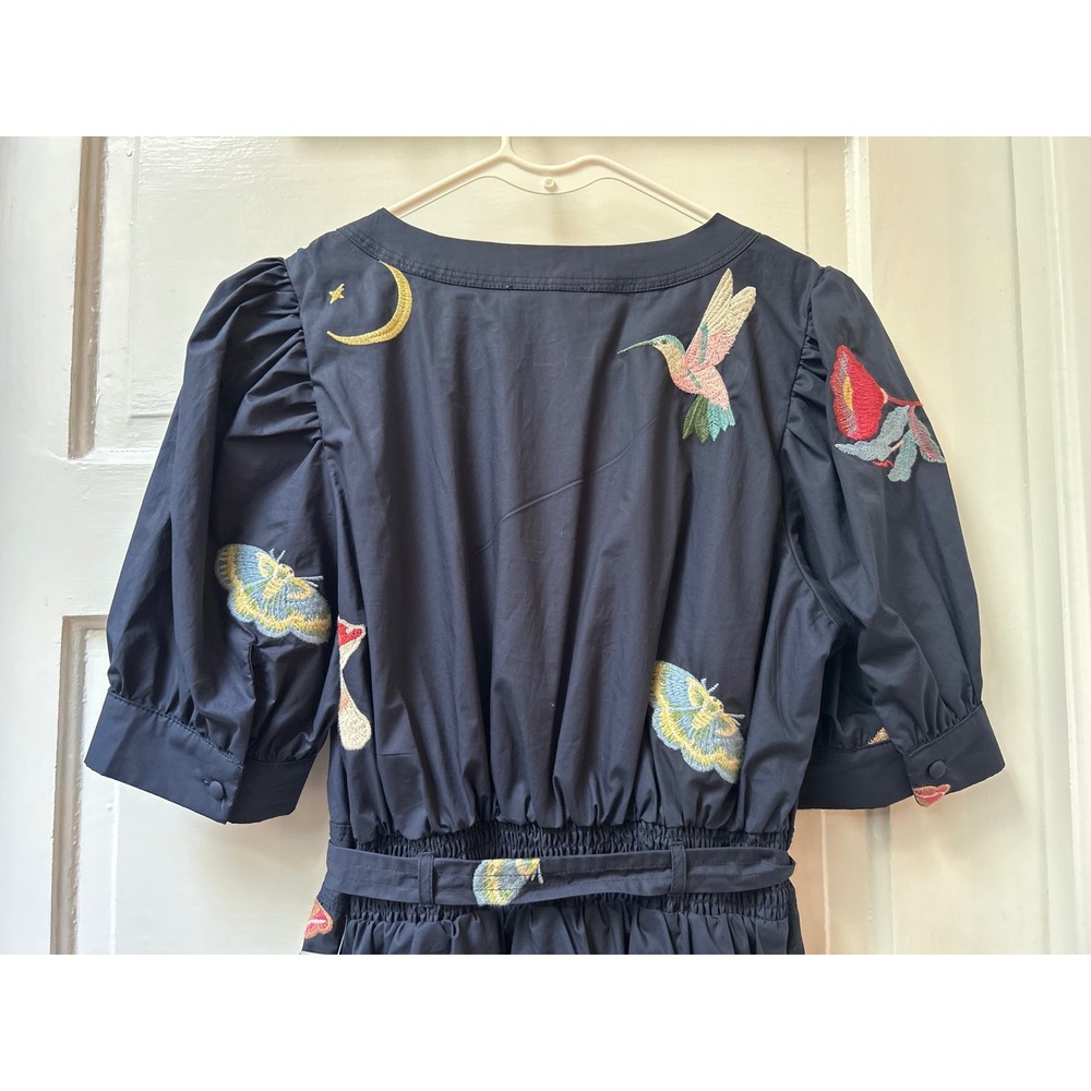 Ciebon Fit and Flare Navy Blue Embroidered Dress XS NEW! $145 - Picture 13 of 16